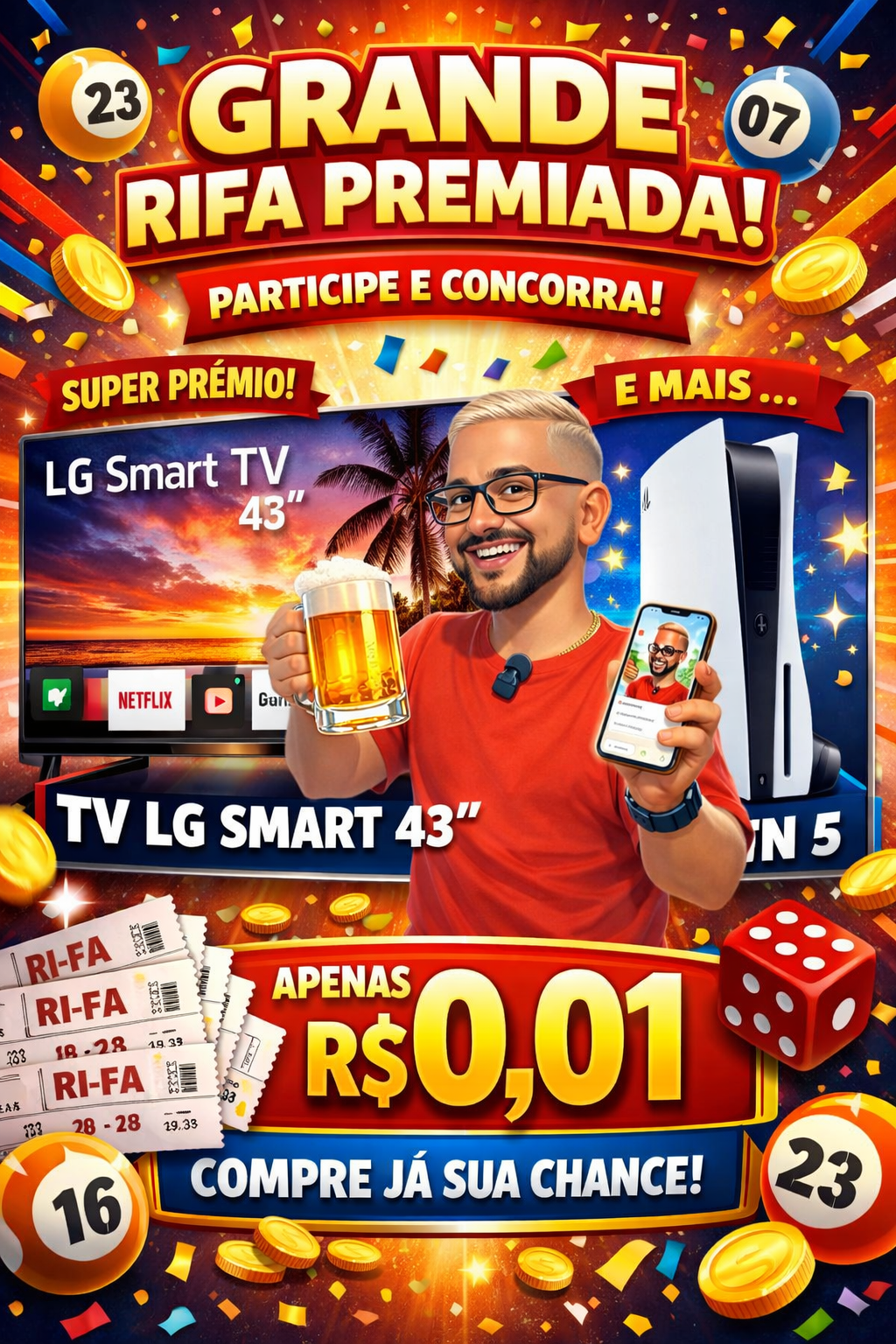 TV SMART LG + PS5 ou 3.500,00 no Pix